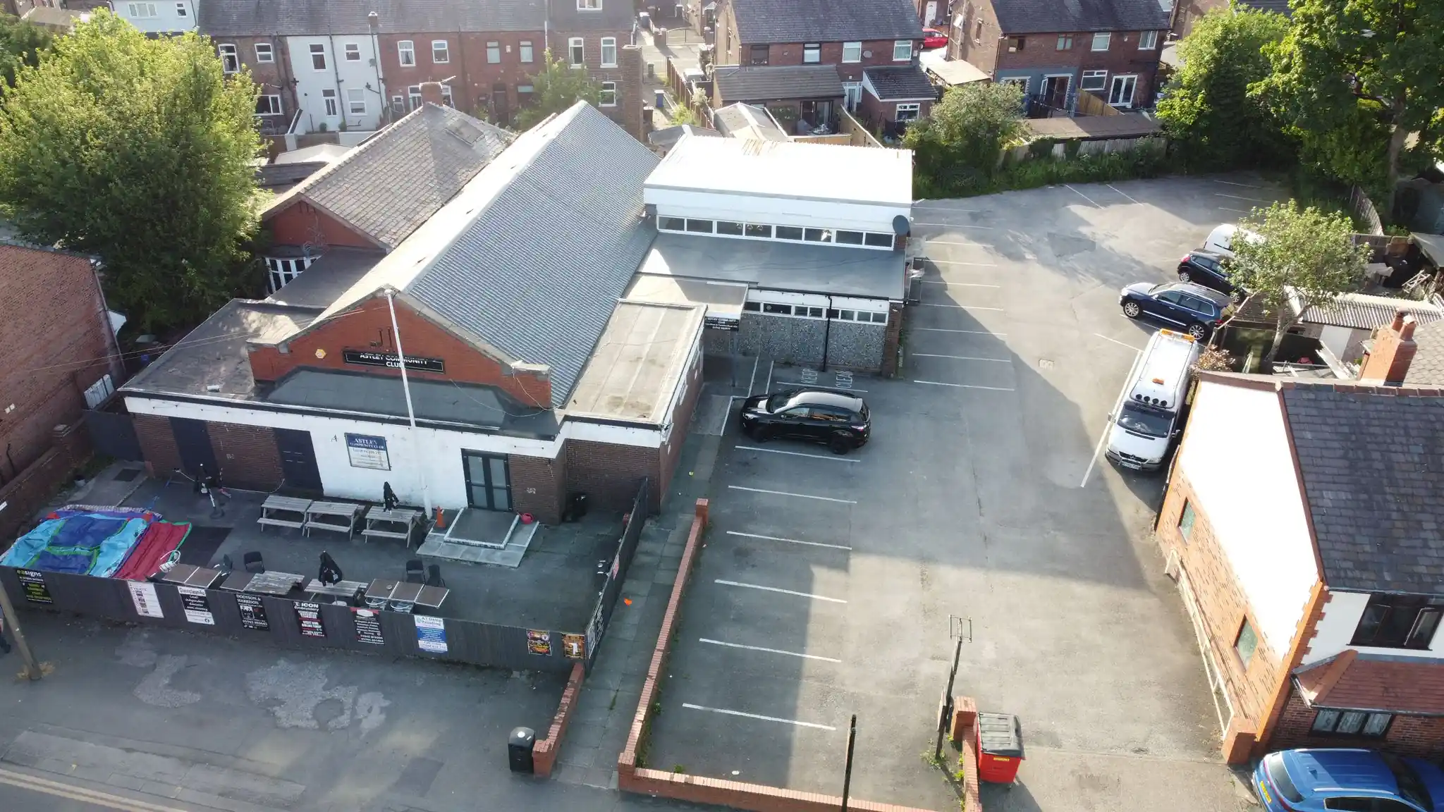 The large car park at Astley Community Club